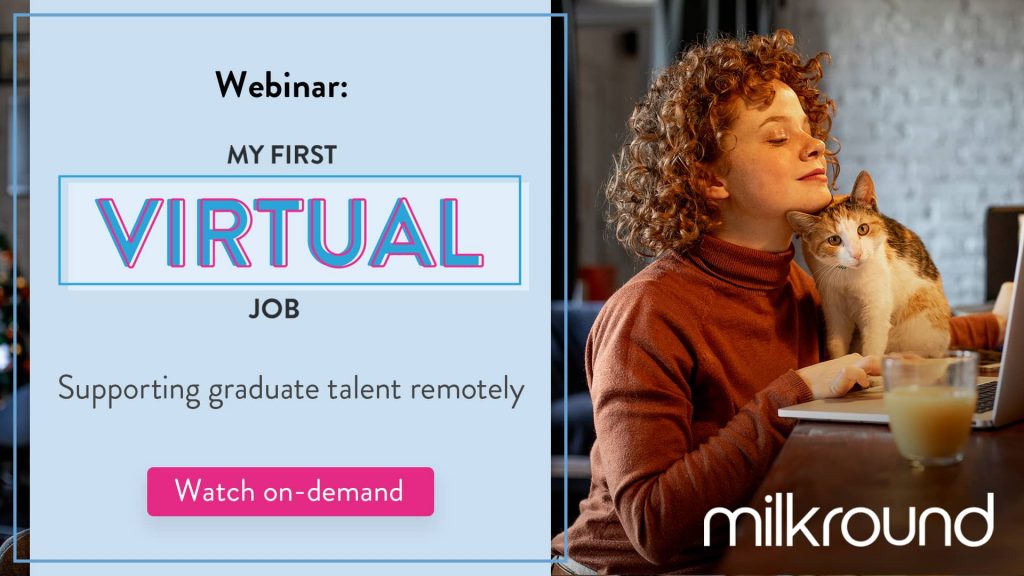 X card to promote a webinar on the subject of graduates entering the remote workforce