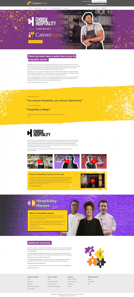 Web page to promote a brand partnership and cross-promote other campaigns and resources